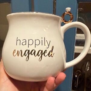 Engagement gift! Elegant White Mug with Gold Accent